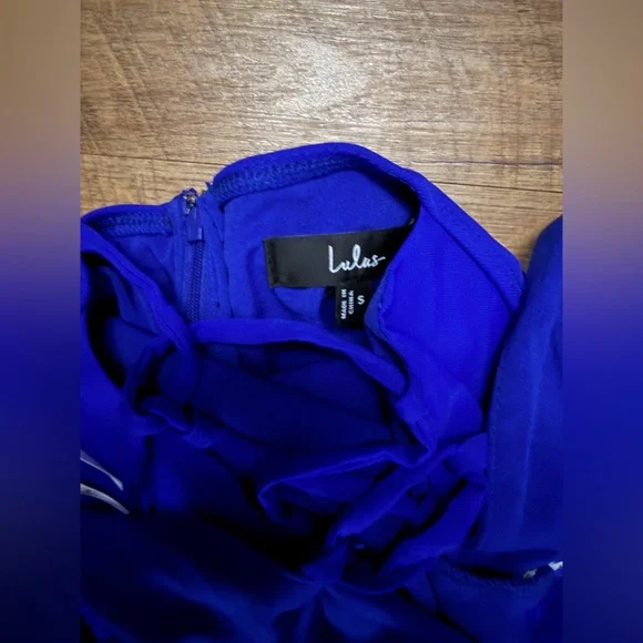 Lulus Sensational Silhouette Royal Blue Mesh Ruched Lace-Up
Mini Dress - Picture 4 of 5